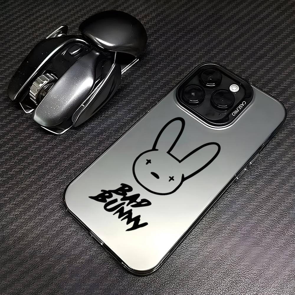 Чехол для телефона Bad Bunny X100pre для iPhone 13 Pro Max 15 Pro 14 Plus 12 X XS Max XR 11 Pro Модный цветной серебристый чехол