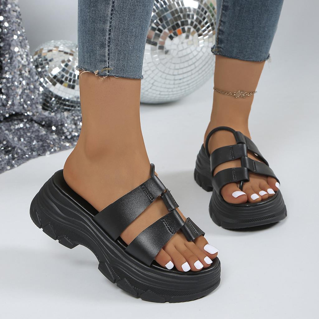 Women Platform Slippers High Heels Wedges Sandals Summer Shoes 2024 New Women Shoes Thick Slides Sexy Pumps Flip Flops Shoes