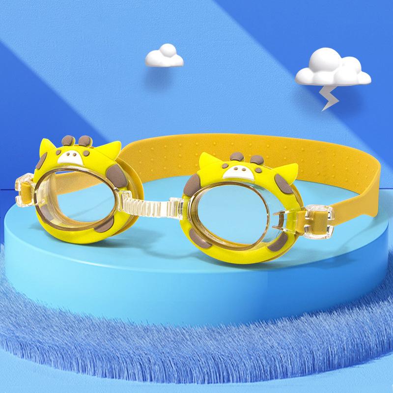 Очки для плавания детские мультяшные милые HD водонепроницаемые противотуманные очки для плавания регулируемый зеркальный ремешок водные спортивные красочные очки