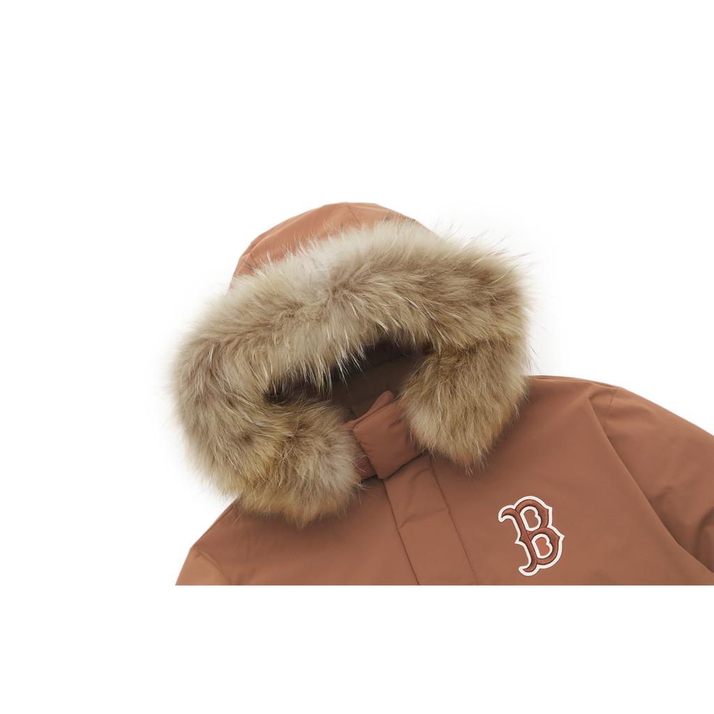 Новый пуховик MLB Boston Red Sox FW24 средней длины унисекс коричневый 3ADJEC736-43BRS