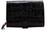 Кошелек Felisi из тисненой кожи с тиснением под крокодила с бахромой складной кошелек Felisi BLACK 003 F 3500/SA (черный)