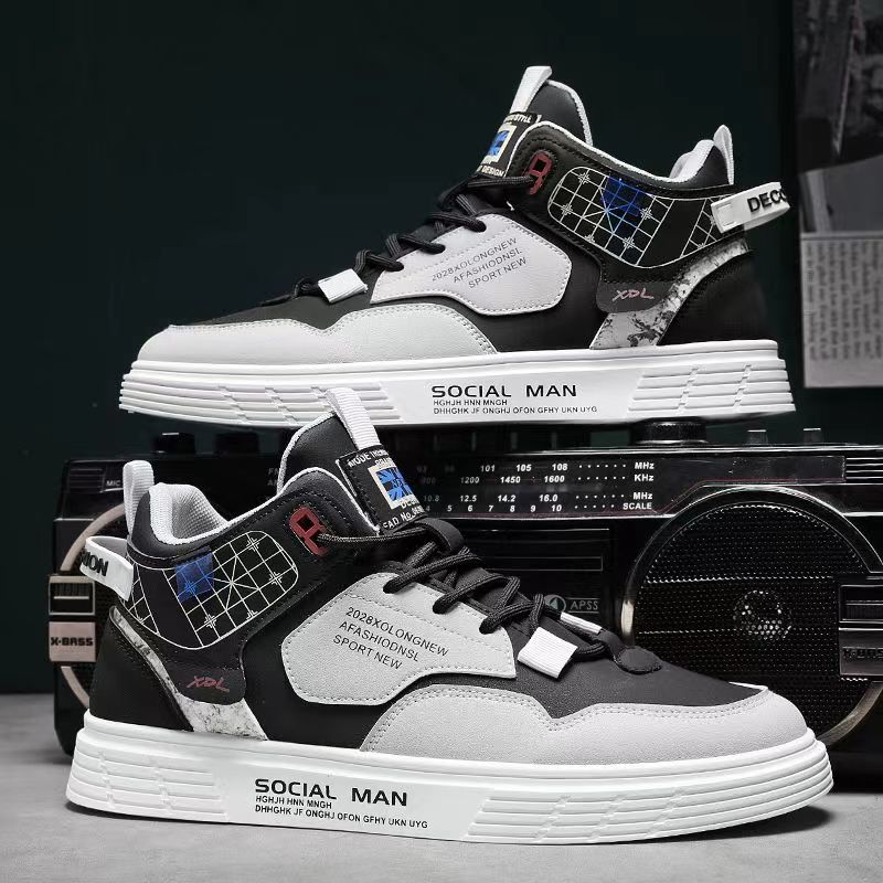 Mens Sneakers 2025 Student Men's Board Shoes Canvas High Cut Winter New Autumn Sports and Leisure Man Casual Shoe
