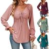 Autumn Spring Women Blouse Sexy V-Neck Drawstring Waist Long Sleeve T-Shirt Lady Elegant Tops