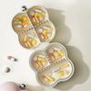 Flower-Shaped 7-Day Portable Pill Organizer Compact Medication Divider Daily Use with Individual Compartments