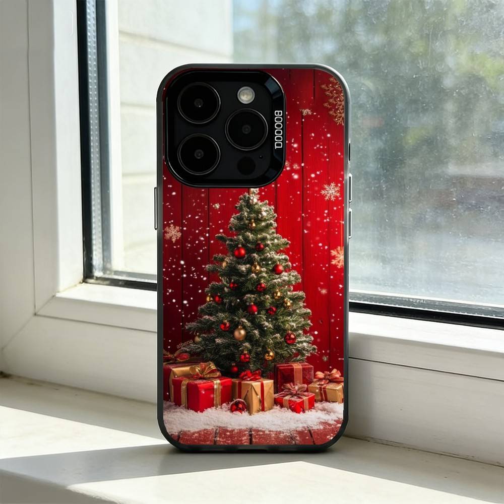 Рождественский чехол для телефона Санта-Клаус для iPhone 17,16,15,14,13,12,11 Plus,Pro Max,XS, Разноцветный Серебристый Черный Чехол