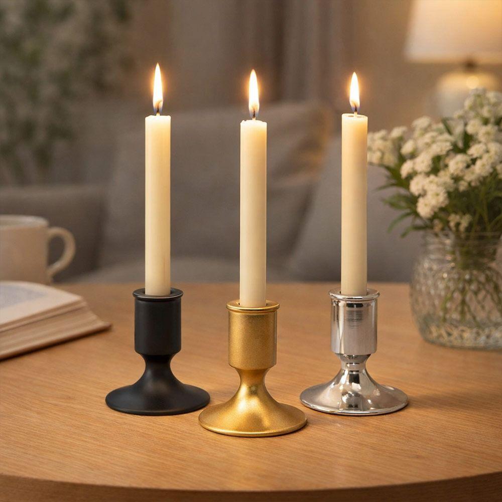 Metal Taper Candlestick Holders Gold Silver Candle Stands Elegant Candle Holder  Home Decoration