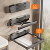 Telescopic suction cup storage rack folding clothes dryer retractable wall mount ABS material reinforced aluminum alloy