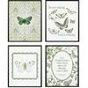Locomiss Green Christian Wall Art Posters, Vintage Butterfly Bible Verse Prints, pirational Jesus Scripture Art Wall Decor, Botanical Floral Bible
