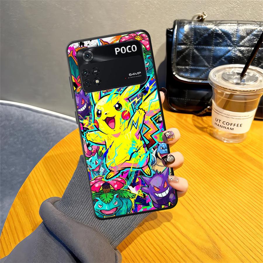 Hot Comic Pokemon Art Funda Phone Cover Case for Xiaomi Poco F8 C61 F3 C50 F1 X3 X4 X5 X7 Pro M5 C71 C75 M3 M4 M7 Pro
