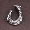 Vintage Men's Fish Hook Pendant Popular Charm Stainless Steel Viking Necklaces for Women Punk Hip Hop Party Jewelry Accessories