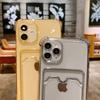 Держатель для карточек, прозрачный чехол для телефона iPhone 11 12 13 14 15 Pro Max XR X XS SE 2020 7 8 Plus, мягкий противоударный бампер, задняя крышка