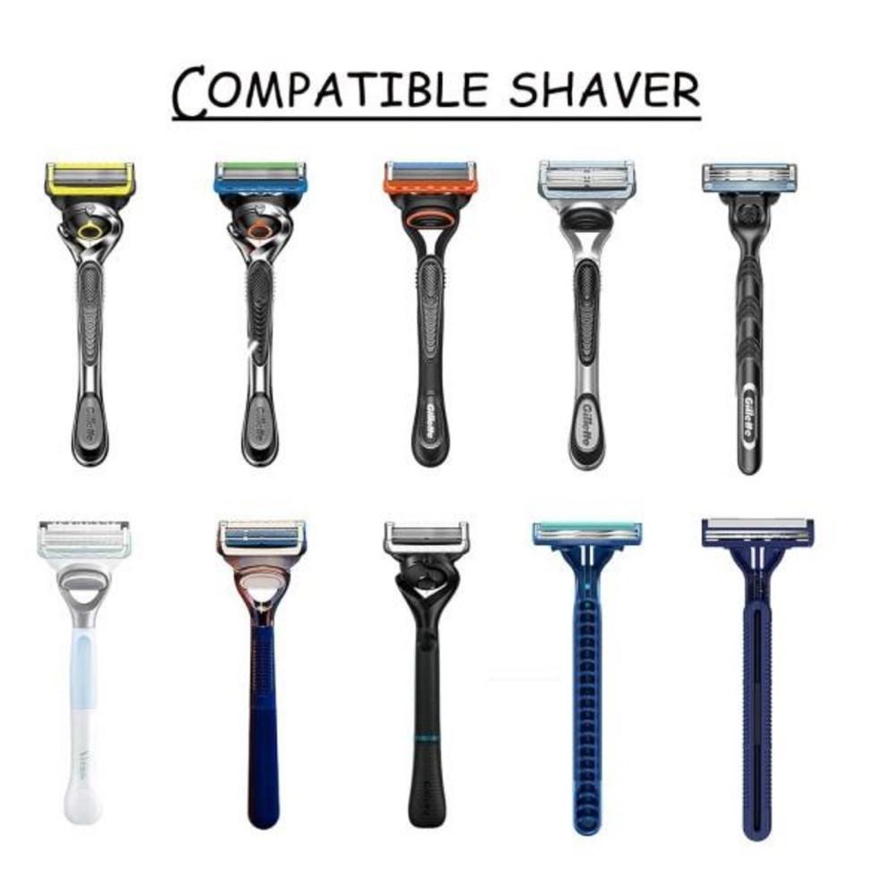 PULYRE Чехол для бритвы Портативный пластиковый футляр с ручным управлением Gillette Водонепроницаемый серый черный дорожный футляр 1 шт, 2 шт.) Серо-черный