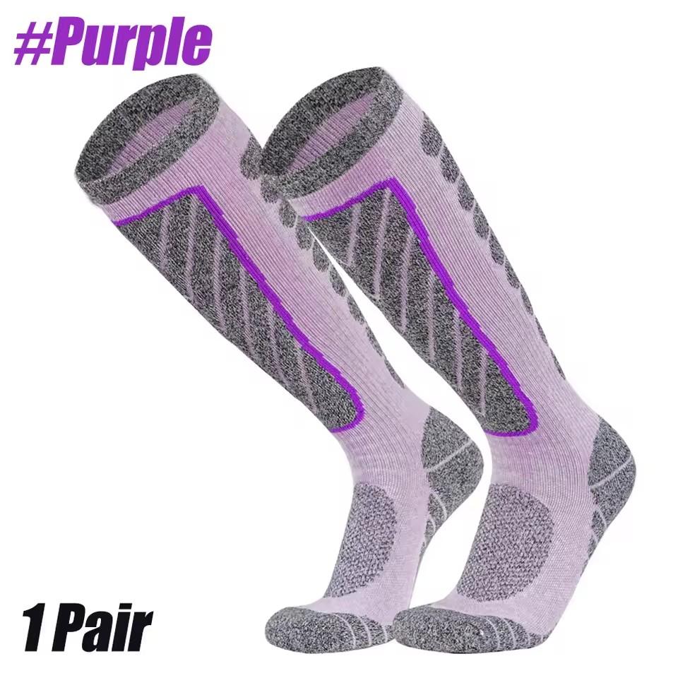 1 пара лыжных носков шерстяные термо до колена зимние для сноуборда спортивные мужские женские, охота