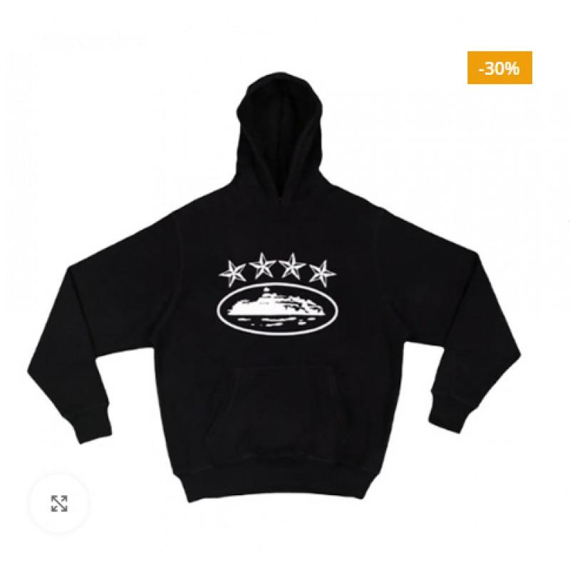 Unisex Hooded Sweatshirt Set Casual Streetwear Tracksuit With Printed Design Loose Fit Cotton Blend