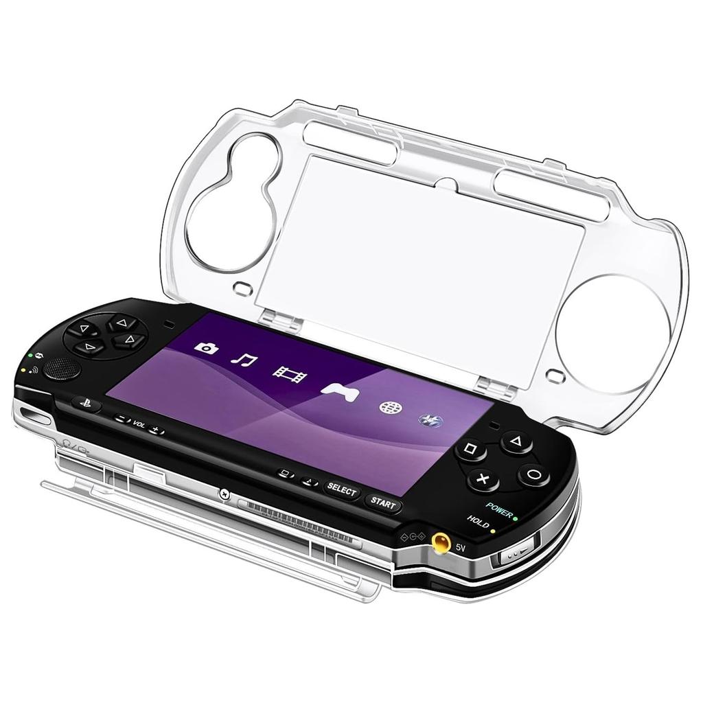 Прозрачный Жесткий Чехол для PSP - Полный Защитный Чехол с Прозрачной Пленкой для Экрана, Ударопрочный/Устойчивый к Царапинам (для серии PSP 2000/3000