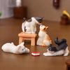 Cat Figurines Wear-resistant Decorative Innovative Mini Cat Crafts Miniatures Figurines for Outdoor