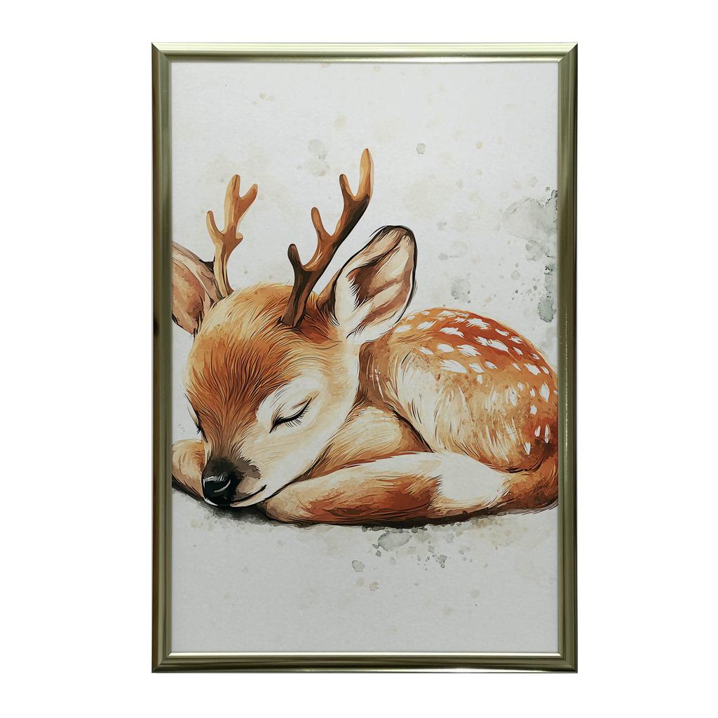 Plakat Śpiąca Sarenka Plakat Śpiąca Sarenka, 30X40 Cm, Bez Ramy, Płótno Premium Na Blejtramie