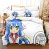 Постельное белье Lucky Star Коната Односпальный Полуторный Двуспальный Кингсайз Комплект постельного белья для взрослых и детей, Комплекты пододеяльников для спальни 3D Аниме Комплект простыней