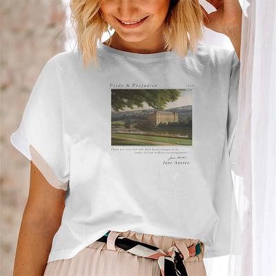 Гордость и предубеждение Футболка Дом Пемберли Футболка Мистер. Дарси и Элизабет Беннет Одежда Футболка Джейн Остин Футболка для книголюба