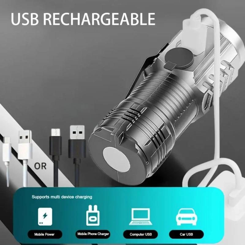 Мини COB LED фонарик с клипсой, магнитным хвостом, USB перезаряжаемый, портативный, аварийный, карманный фонарь для кемпинга, ремонта автомобиля, для улицы