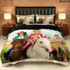 Bibi Tina Pattern Bedding Quilt Set Quilt Cover Pillowcase Home Birthday Gift(1 * duvet cover + 2 * pillowcase, without core)