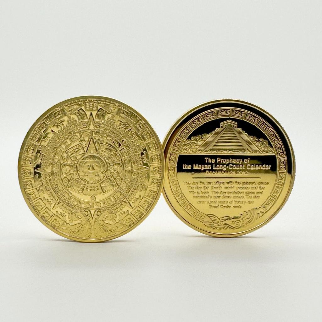 40*3 мм Календарь майя и ацтеков, Искусство, Пророческая культура, Коллекционная памятная монета.