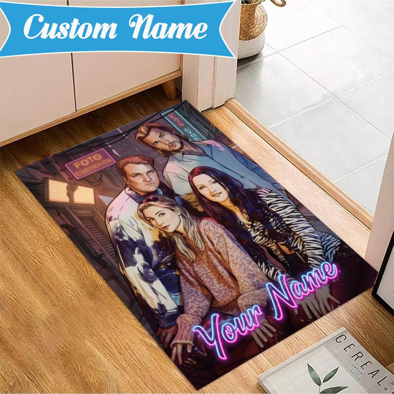 Custom Name Ace Base Music Carpet Non-Slip Area Rug, Durable Polyester, Ideal for Living Room, Bedroom, Entryway, Decorative Gift