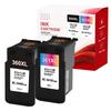 Совместимые картриджи BC-360XL + BC-361XL для принтеров Canon (2 упаковки): Черные + 3-цветные высокоемкие совместимые картриджи с индикатором уровня чернил