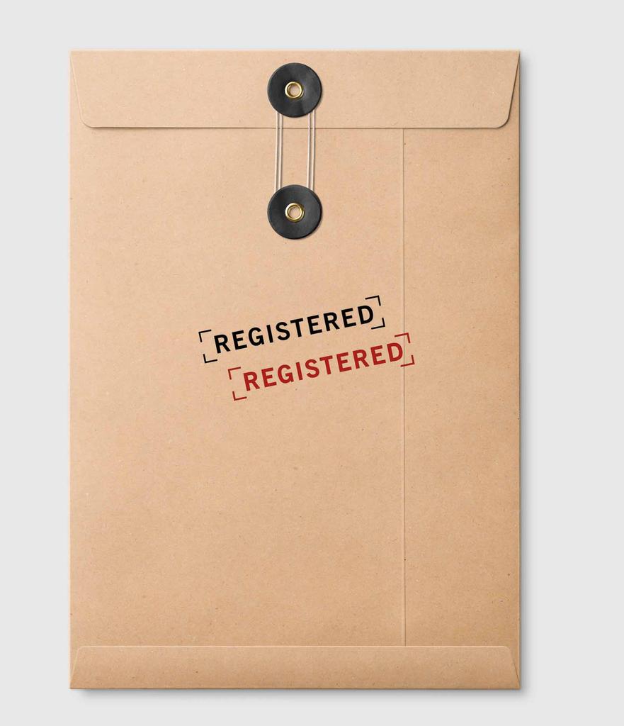 Printtoo Registered Self Inking Rubber Stamp Pre-Inked Office Stamp- Home Office Business Stationery, Black- 42 X 9