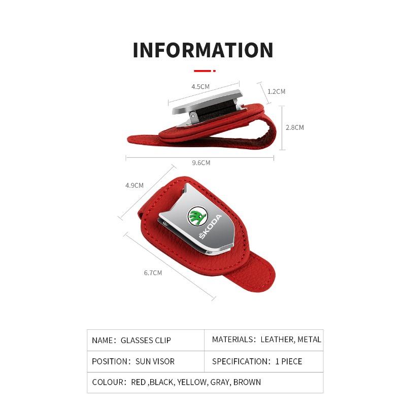Автомобильный солнцезащитный козырек, коробка для очков, зажим для солнцезащитных очков, держатель для карт и билетов, подставка для Skoda Fabia Kodiaq Kamiq Superb Yeti Octavia Enyaq Rapid Karoq Derivati