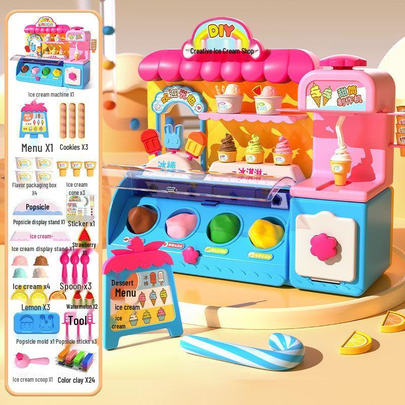 Детский игровой набор 'Мороженое и popsicle из пластилина' для девочек 3-6 лет