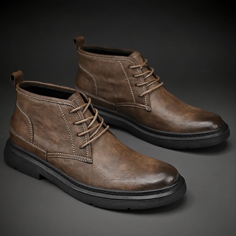 Мужские ботинки чукка, повседневные нарядные ботильоны, полусапоги, кожаная обувь для мужчин, классическая мужская деловая рабочая обувь