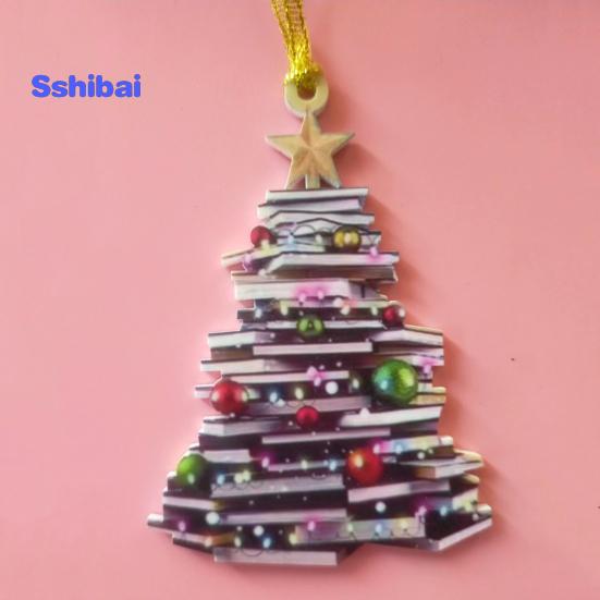 Чтение старинной книги Рождественский орнамент Акриловое ремесло Красочная сложенная книга Подвесной орнамент