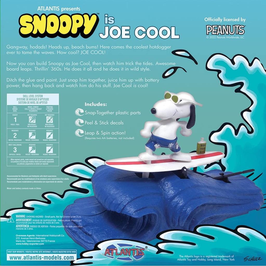 Atlantis Snoopy is Joe Cool Electric Plastic Model Kit Made in USA