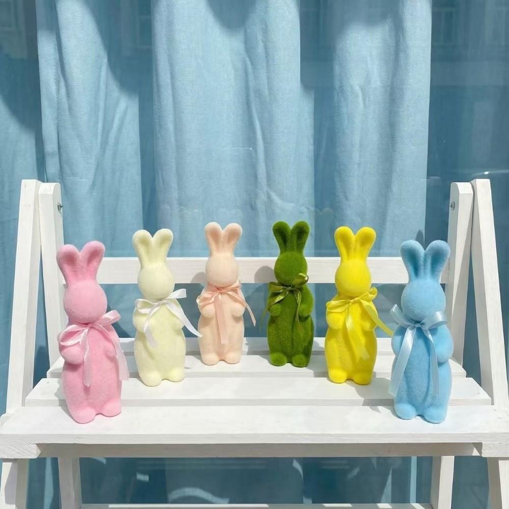 Creative Bunny Decoration With Bow Tie Rabbit Ornaments Gifts Simulation Rabbit  Party Favors