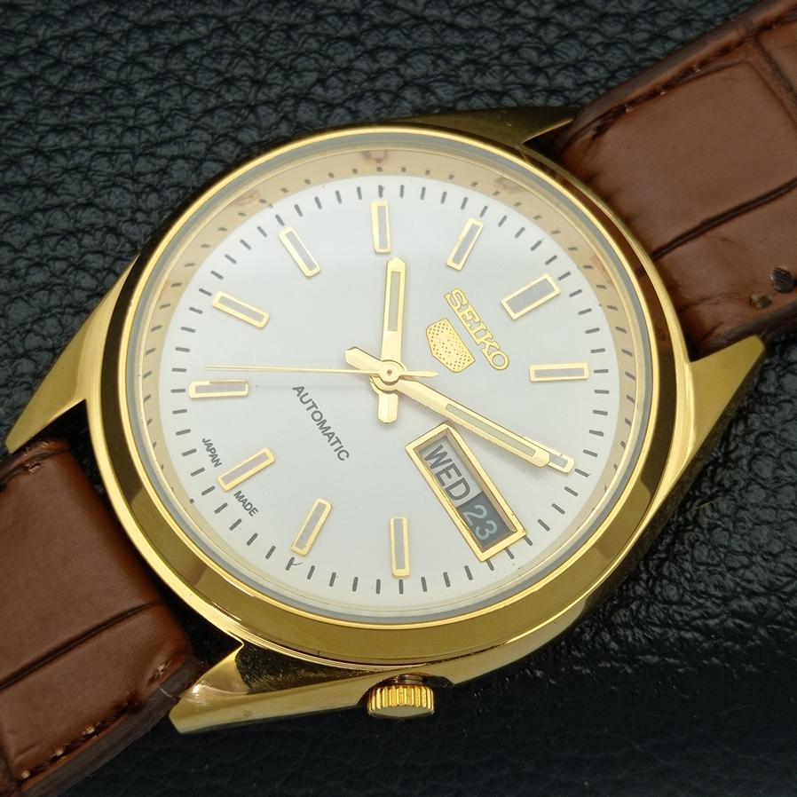 ВОССТАНОВЛЕННЫЕ ВИНТАЖНЫЕ SEIKO 5 AUTO 6309A ЯПОНИЯ МУЖСКИЕ ЧАСЫ С БЕЛЫМ ЦИФЕРБЛАТОМ a425907-2