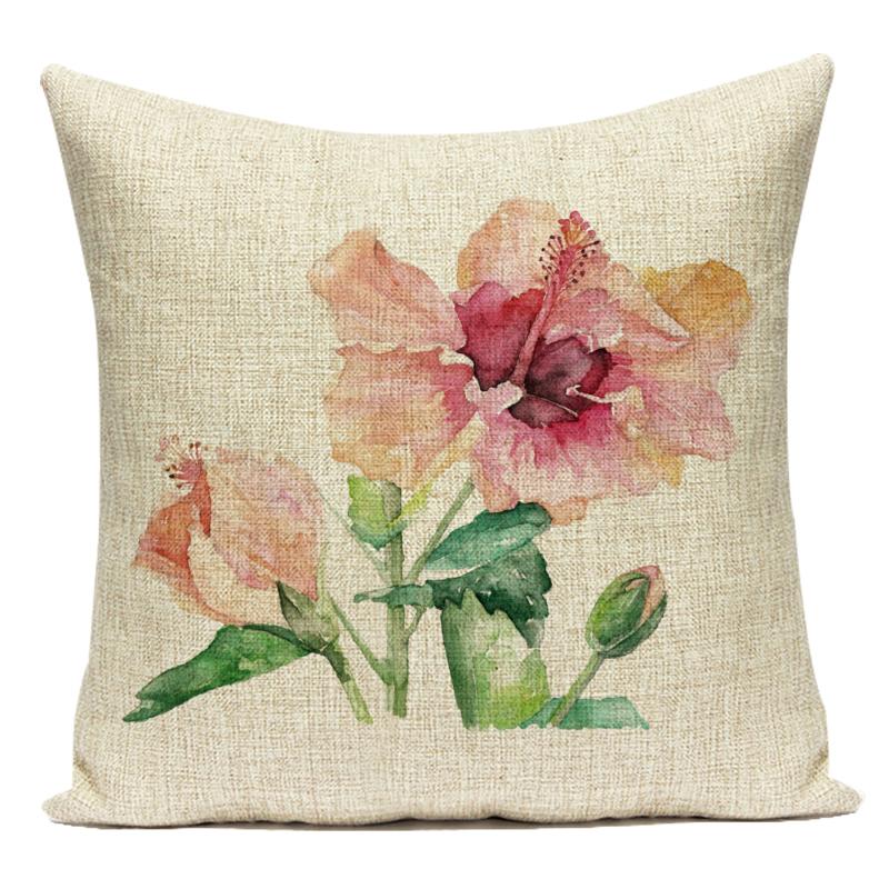 Цветы Растения Животные Кит Кошки Лошадь Сова Декоративные Подушки Полиэстер Наволочка для Дивана Дома Гостиной Almofadas