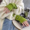 Korean Style Women's Wool Fingerless Touchscreen Gloves – Autumn/Winter