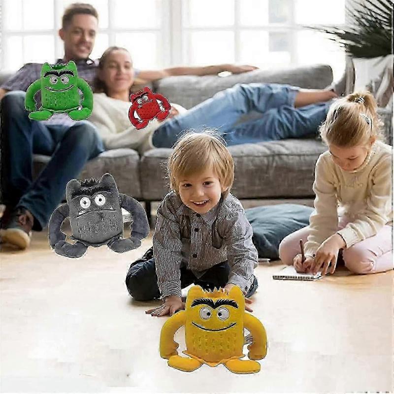 Плюшевые игрушки-монстры, Мой эмоциональный маленький монстр, Мультяшная кукла, Синий/красный плюшевый монстр, Набор цветных плюшевых кукол - 1 набор 6 шт.