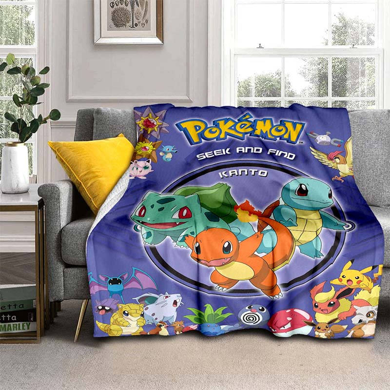 This New 2026 Pokémon Cartoon Blanket Is Warm, Soft, and Suitable for All Seasons, Perfect for Home, Travel, and Picnics.