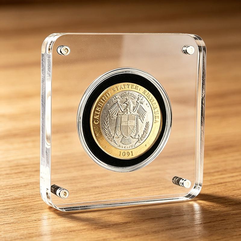 Acrylic Coin Display Frame 16/20/25/27/30/35/40/46mm Commemorative Coin Case Challenge Silver Dollar Coin Holder Storage Box