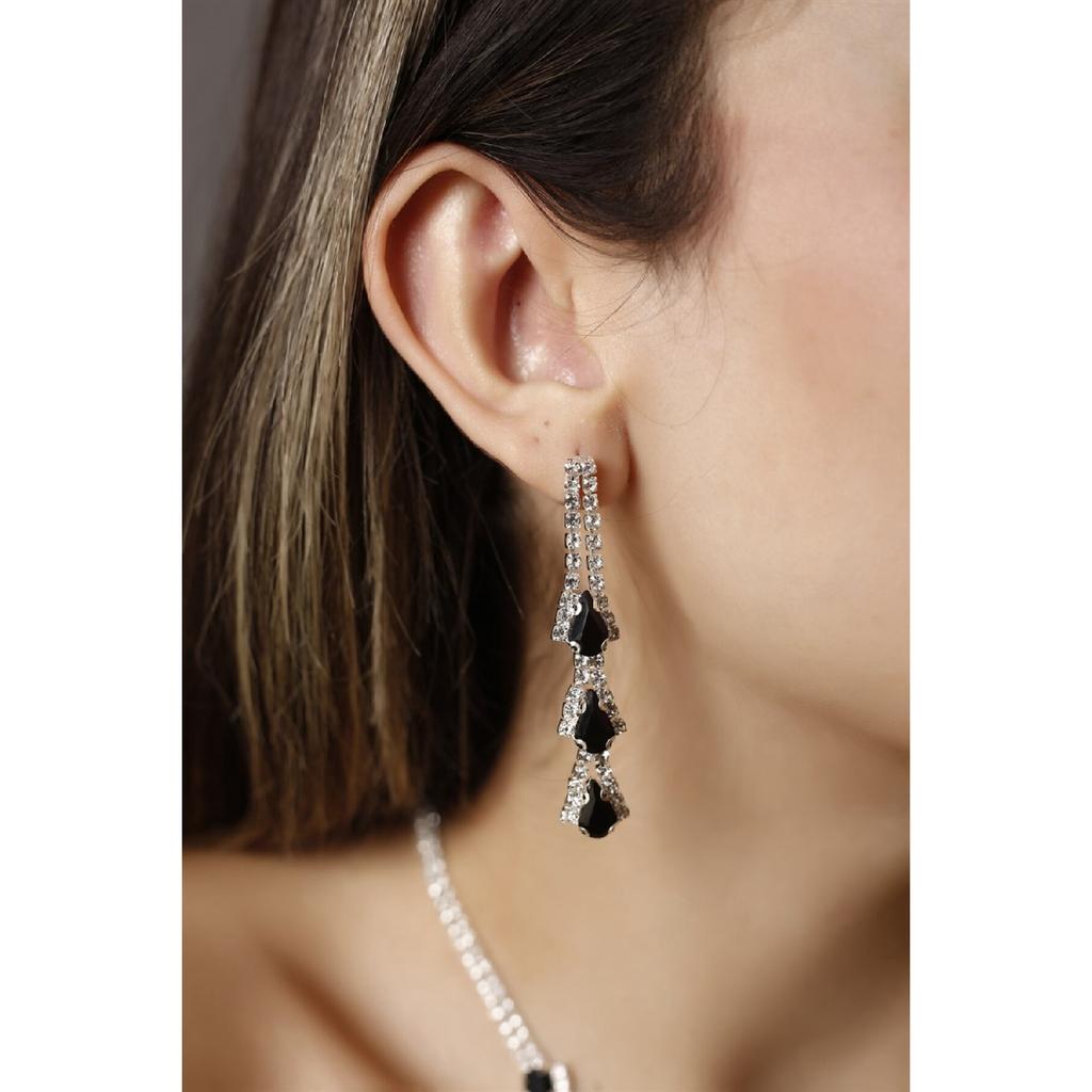 Посеребренное серебряное ожерелье, серьги и браслет с каплевидным камнем, набор из 3-х штук для приглашения на свадьбу и помолвку Abiy