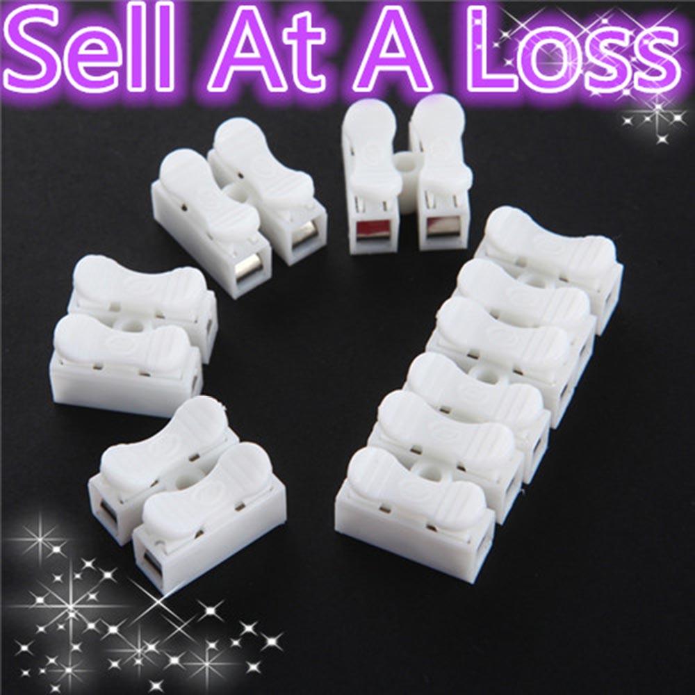 30PCS Hot High Quality Brand New Cable Clamp Terminal Block 2p CH2 Spring Connector Wire