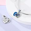 Copper Charms Beads Blue Color Cat Moon Heart Pendant Fit Original Bracelet Making Woman Jewelry
