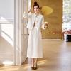 2025 Spring New Chinese Style Jacquard Frog Button Stand Collar Two-Piece Skirt Set
