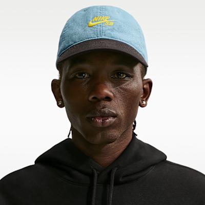 Men's Nike Cotton Baseball Caps Unisex Denim Blue Green/Black