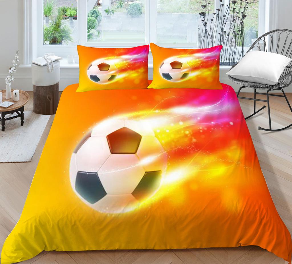 Пододеяльник Наволочка Двух- или Трехпредметный Серия Футбол 3D Цифровая Печать Полиэстер