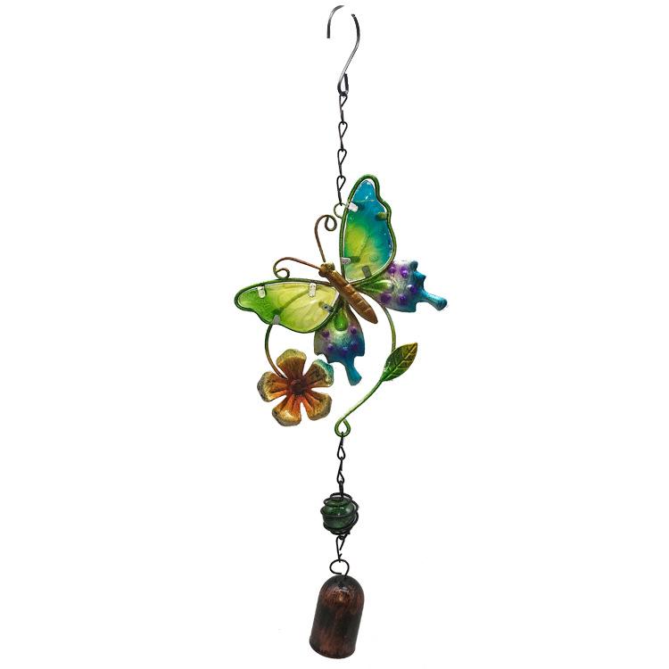 Metal Wind Chime Iron Art Wind Chime Ornament Decorative Color Painted Butterflies Windchime Vintage Anti-rust Hanging Windchime