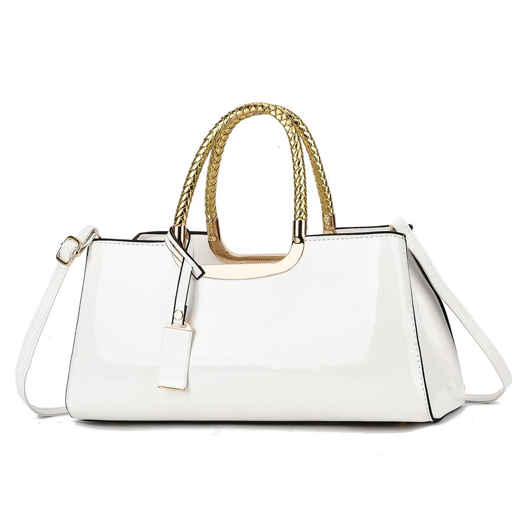 Модная Блестящая Кожаная Сумка Большой Вместимости Ретро Мода Сумка Через Плечо