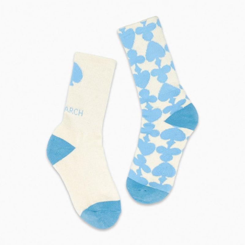 trimarch Tri Triple Pattern Long Socks Light Blue